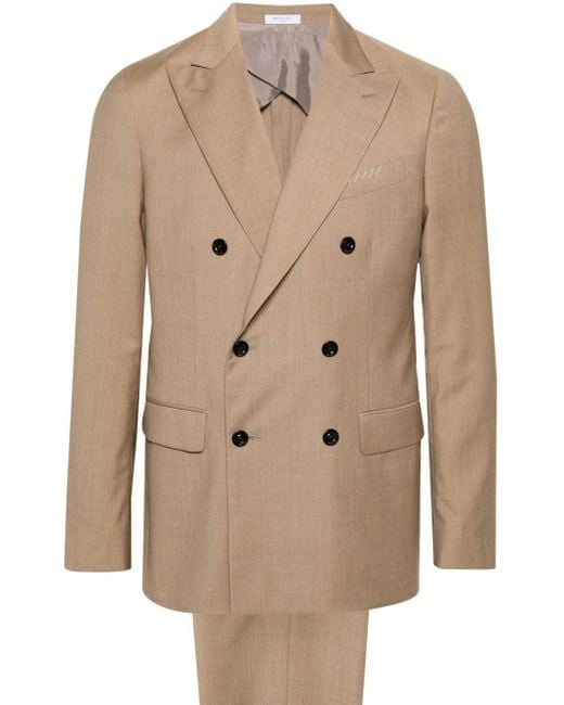 Boglioli Natural Double-breasted Wool Suit for men