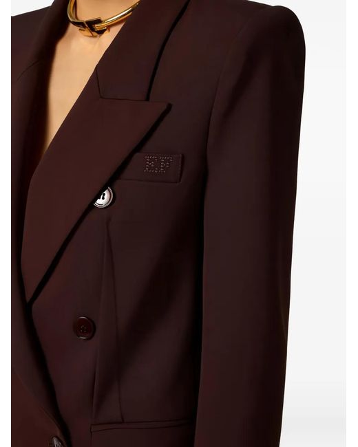 Elisabetta Franchi Brown Double-Breasted Blazer