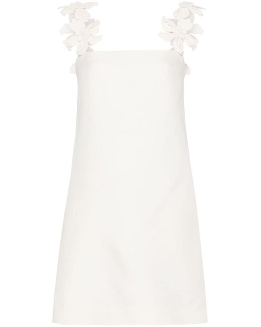 Valentino Garavani White Minikleid mit Blumenapplikation