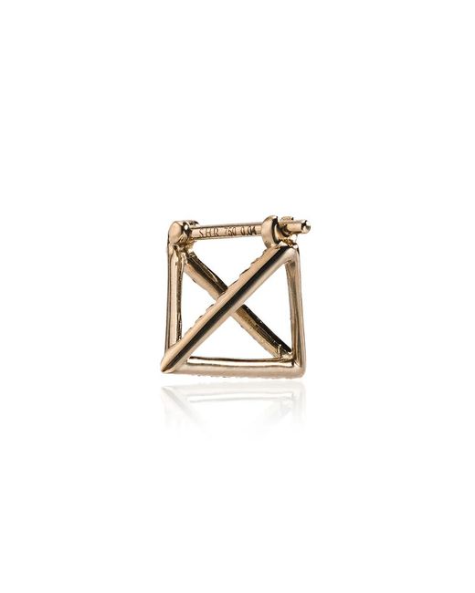 Pendiente Triangular En Oro De 18Kt Con Diamantes Shihara de color Metallic