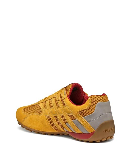 Geox Orange Mesh Panel Sneakers for men