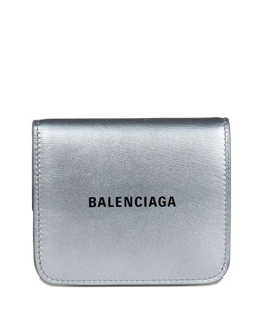 Balenciaga White Logo-Print Press-Stud-Fastening Wallet