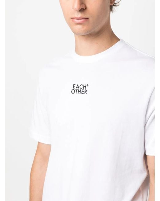 Each x Other White Logo-Embroidered Cotton T-Shirt for men