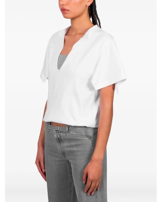 GIMAGUAS White Alina V-Neck T-Shirt