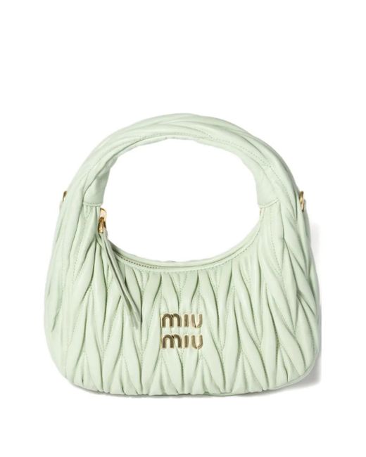 Miu Miu Green Wander Leather Shoulder Bag