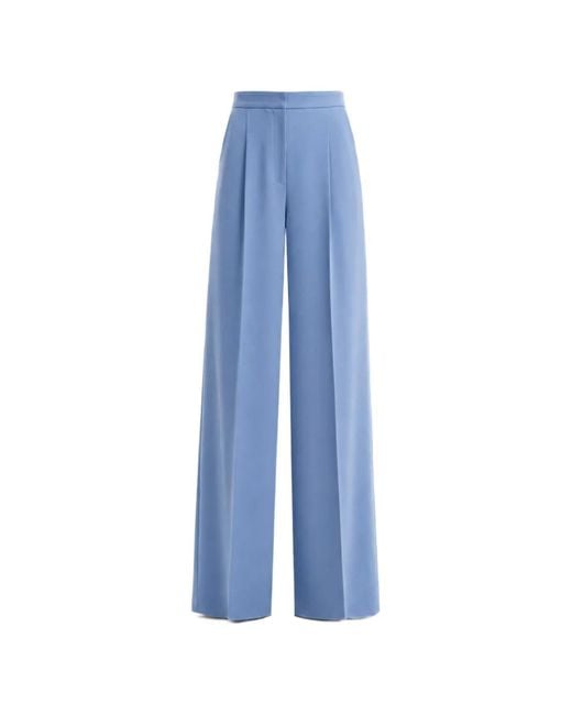 Gemy Maalouf Blue Pleated Wide-Leg Trousers