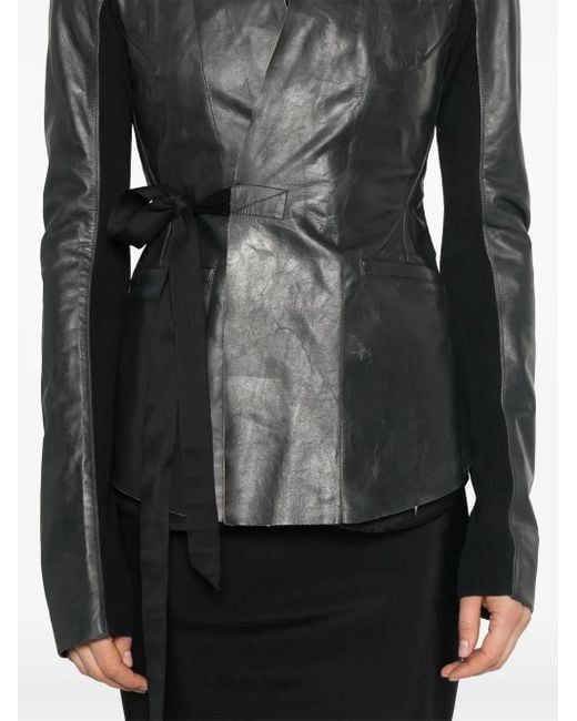Rick Owens Black Leather Jacket