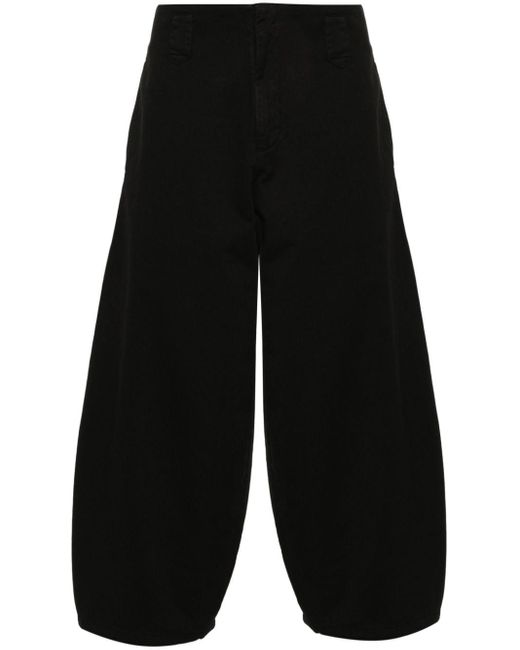 Societe Anonyme Black Logo-embroidered Wide Trousers