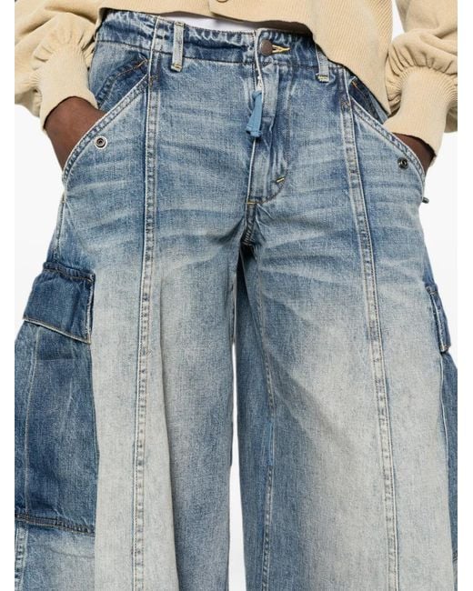 R13 Blue Two-Tone Cargo Pants