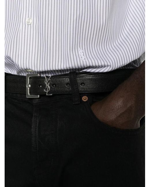 Saint Laurent White Striped Shirt for men