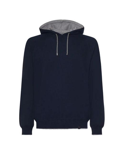 Fay Blue Hooded Sweatshirt for men