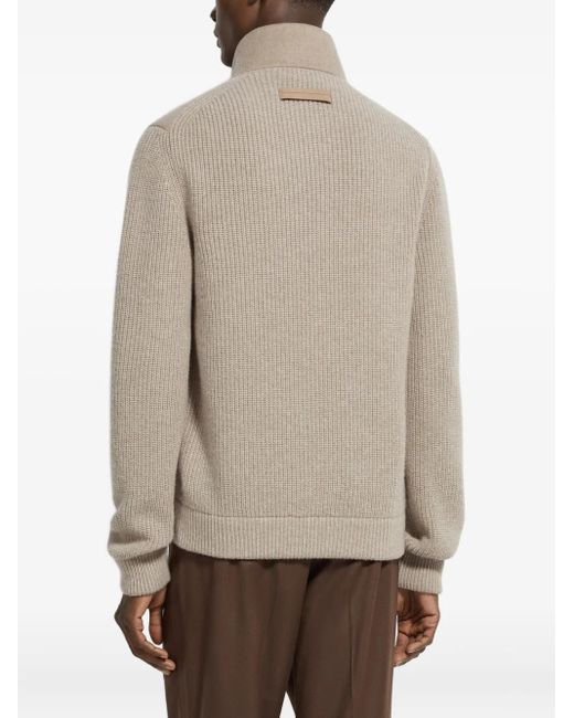 Zegna Natural Oasi-Cashmere Cardigan for men