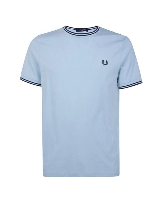 Fred Perry Blue Twin Tipped T-Shirt for men