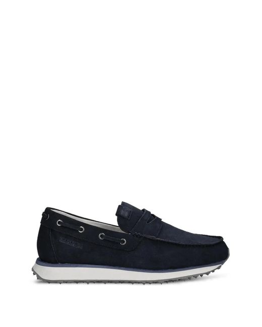 Napapijri Blue Shard Suede Loafers for men