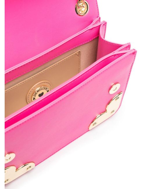 Bolso de hombro con letras del logo Love Moschino de color Pink