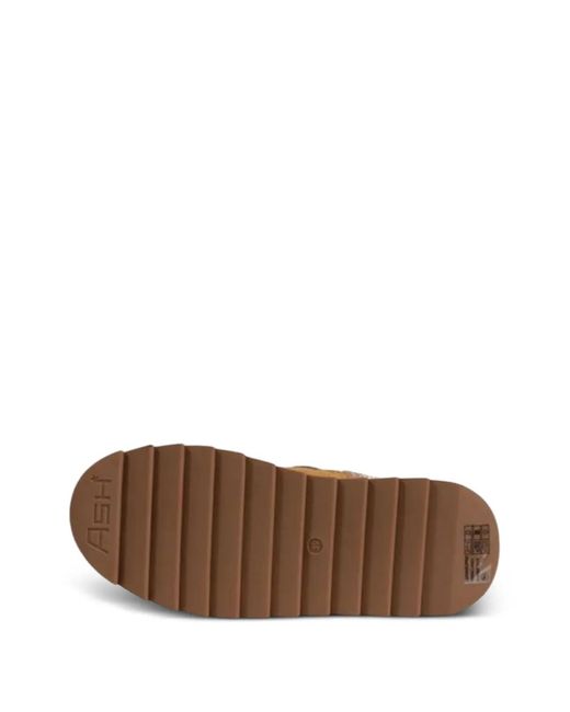 Ash Brown Moon Platform Ankle Boots