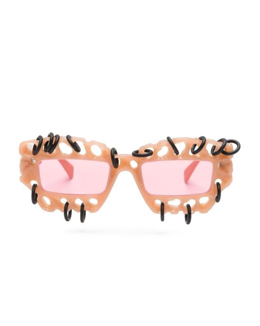 Kuboraum Pink Mask X6 Sculpted-frame Sunglasses