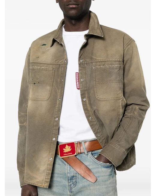 DSquared² Geverfde Timmermansblouse in het Brown voor heren