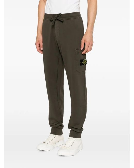 Stone Island Gray Compass-Patch Pocket Track Pants for men