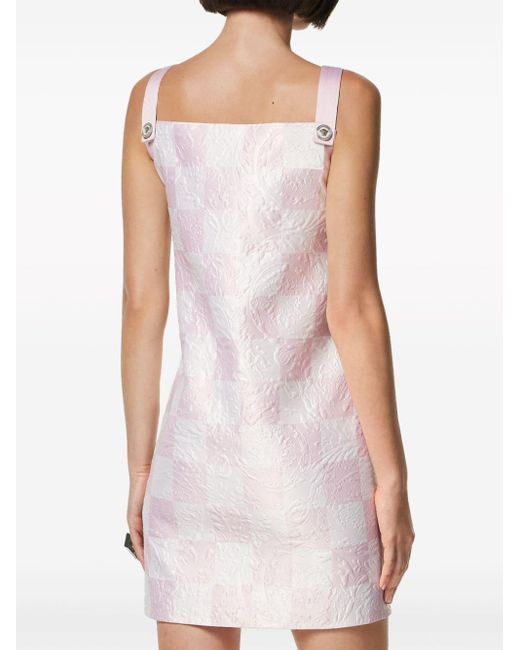 Versace Pink Check-print Mini Dress