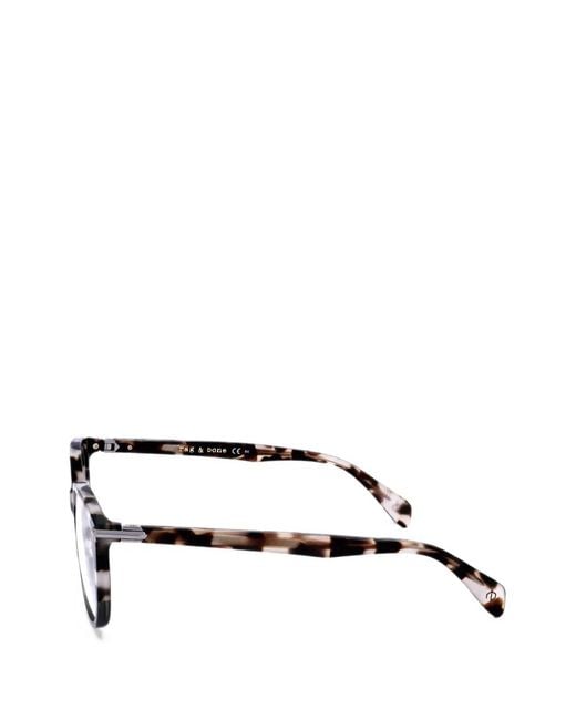 Rag & Bone White Tortoiseshell-Effect Round-Frame Glasses