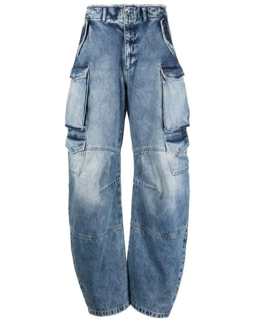 Patrizia Pepe Blue High-rise Wide-leg Jeans
