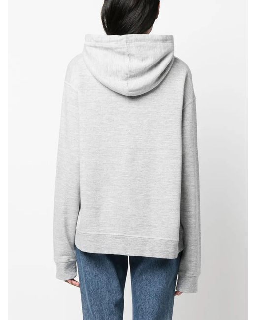 DSquared² Gray Logo-Print Long-Sleeve Hoodie