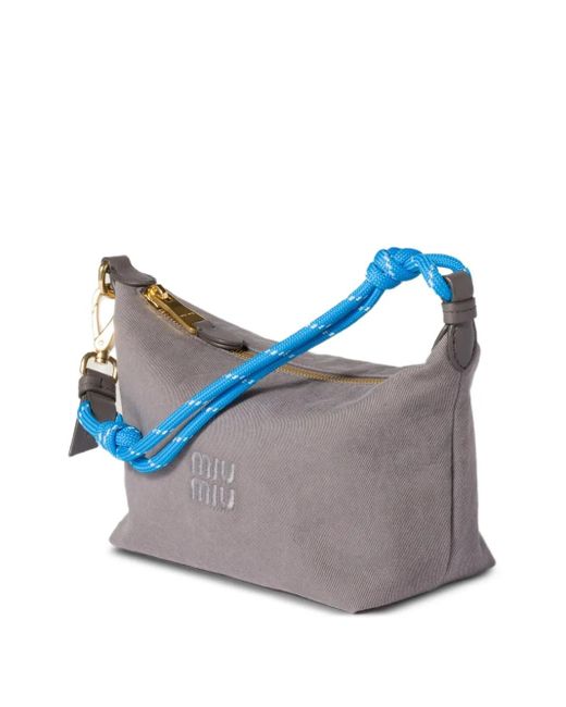 Miu Miu Blue Gabardine Rope-Handle Mini Bag