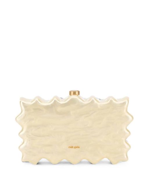 Cult Gaia Natural Paloma Wavy Clutch