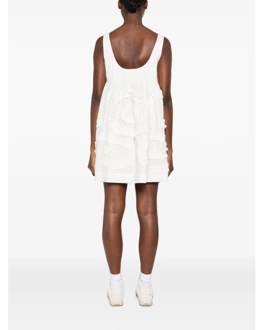 Damson Madder White Stella Ruffle-Trimmed Mini Dress
