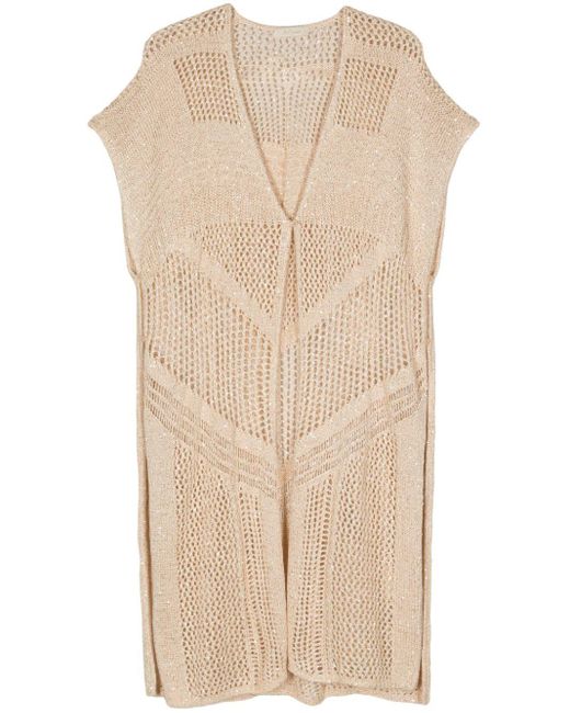 Mes Demoiselles Natural Staria Open-knit Cardigan