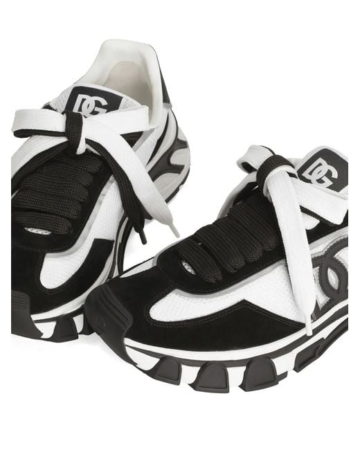 Dolce & Gabbana White Dg Country Road Nylon And Leather Sneakers for men