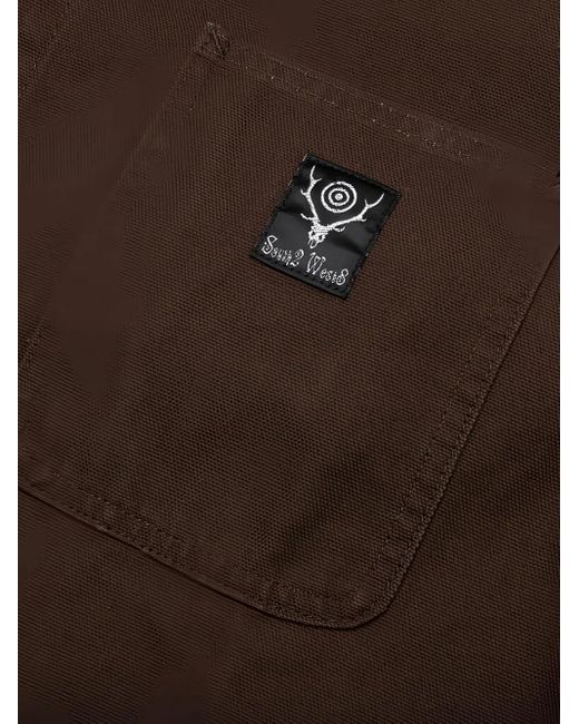 South2 West8 Brown Button-Flap Pocket Shirt Jacket for men