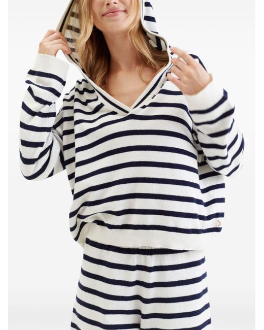 Chinti & Parker Blue Striped Hooded Jumper