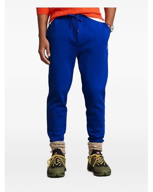 Polo Ralph Lauren Blue Drawstring Logo Track Pants for men