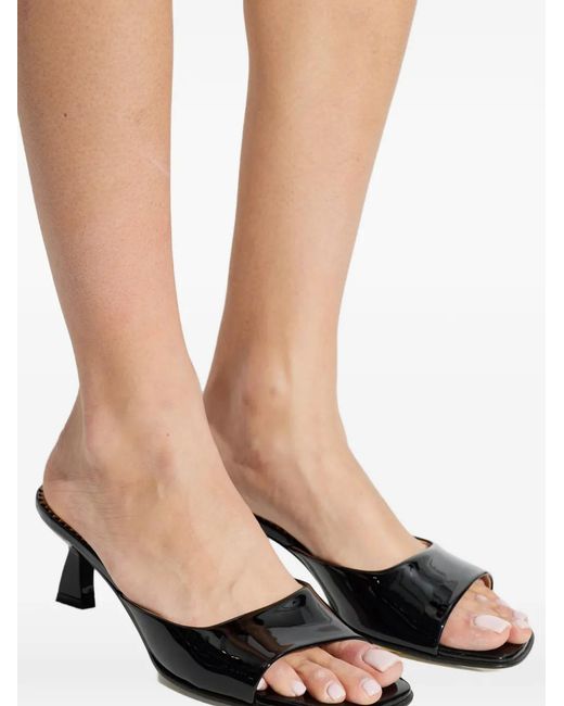NODALETO Black Square Toe Mules