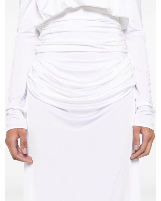 Falda larga drapeada Magda Butrym de color White