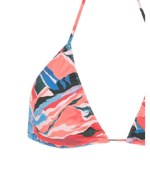 Clube Bossa Red Aava Graphic-print Bikini Top
