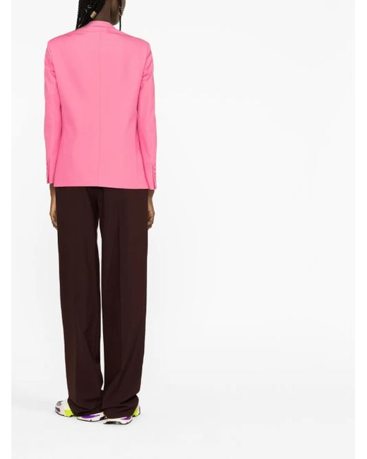 Palm Angels Pink Cotton Single-Breasted Blazer Jacket