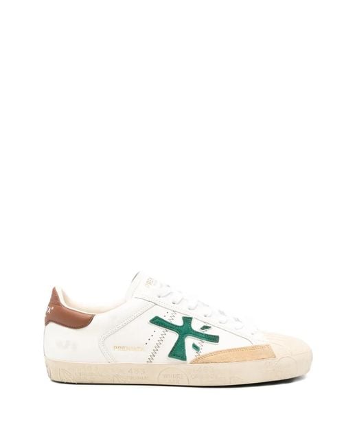 Premiata White Steven Leather Sneakers for men