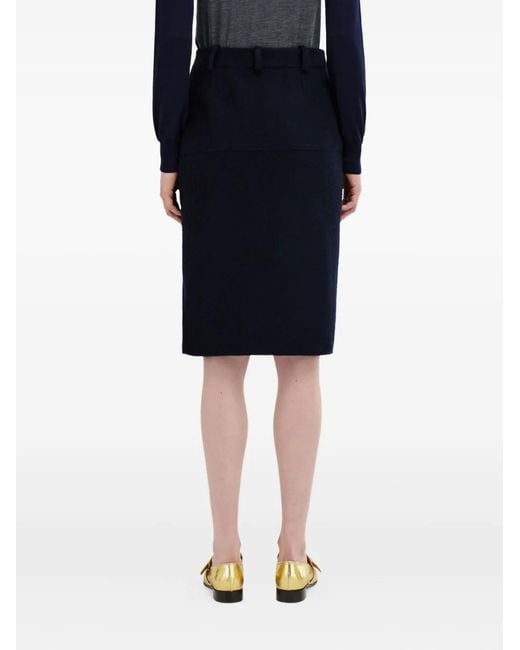 Ferragamo Blue Fringe-detailed Mini Skirt