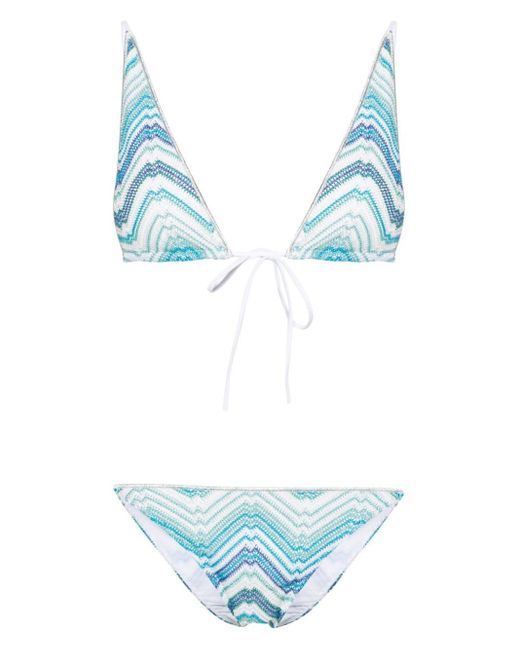 Missoni Bikini Met Zigzag-patroon in het Blue