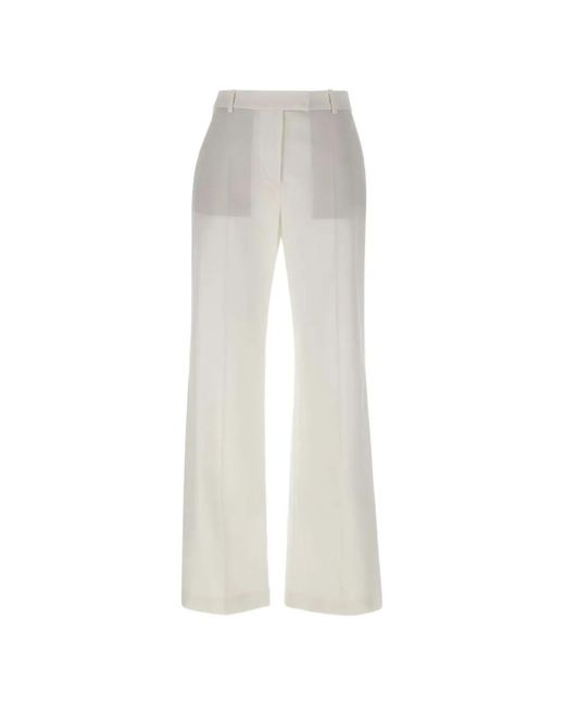 Eleventy White Pressed Pleats Trousers