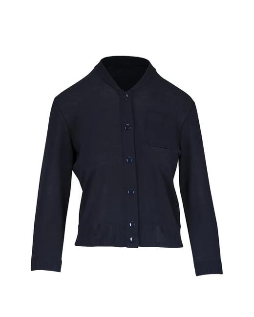 Dorothee Schumacher Blue Haut En Maille À Poches Boutonnées