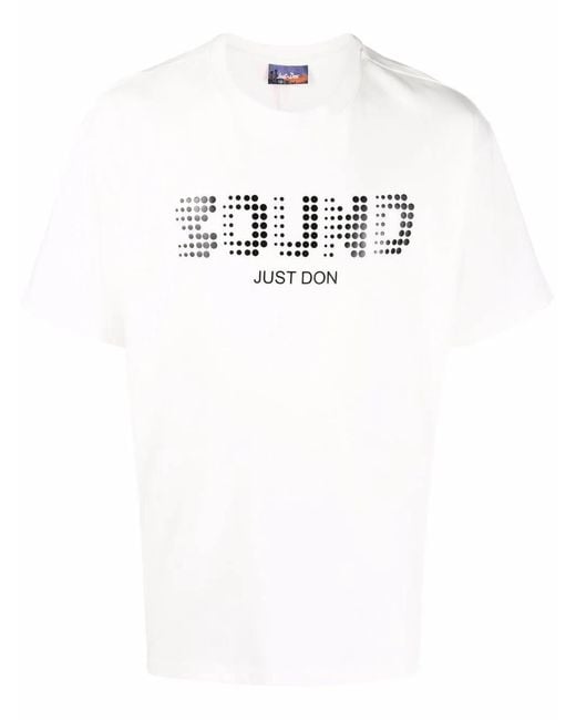 Just Don White Sound-Print Short-Sleeve T-Shirt for men