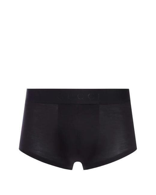 Gucci Black Light Silk-Jersey Printed Trunks for men