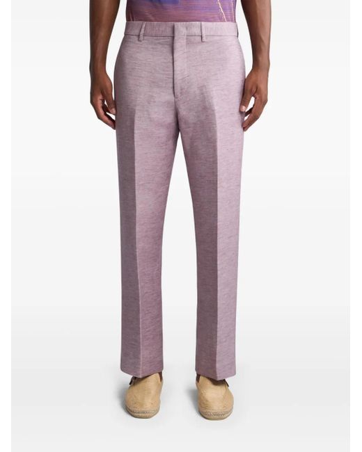 Etro Purple Straight-Leg Trousers for men