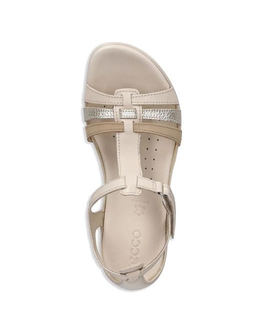 Ecco Natural Multi-Strap Leather Sandals