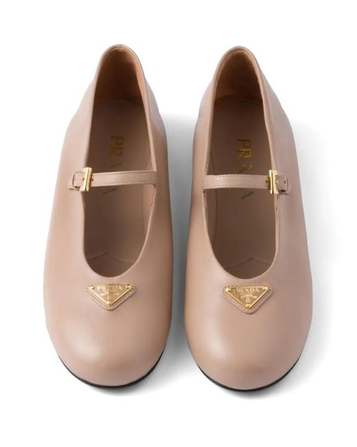 Prada Pink Leather Ballet Flats