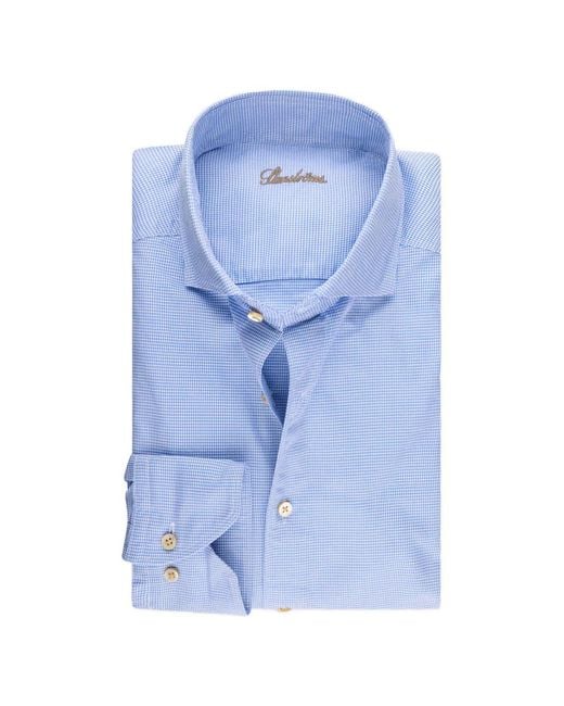 Stenstroms Blue Checked Twill Shirt for men